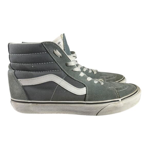 Vans Other - Vans Sk8-Hi Grey White Suede Canvas High Top Sneakers Men’s Size 9.5 Women’s 11
